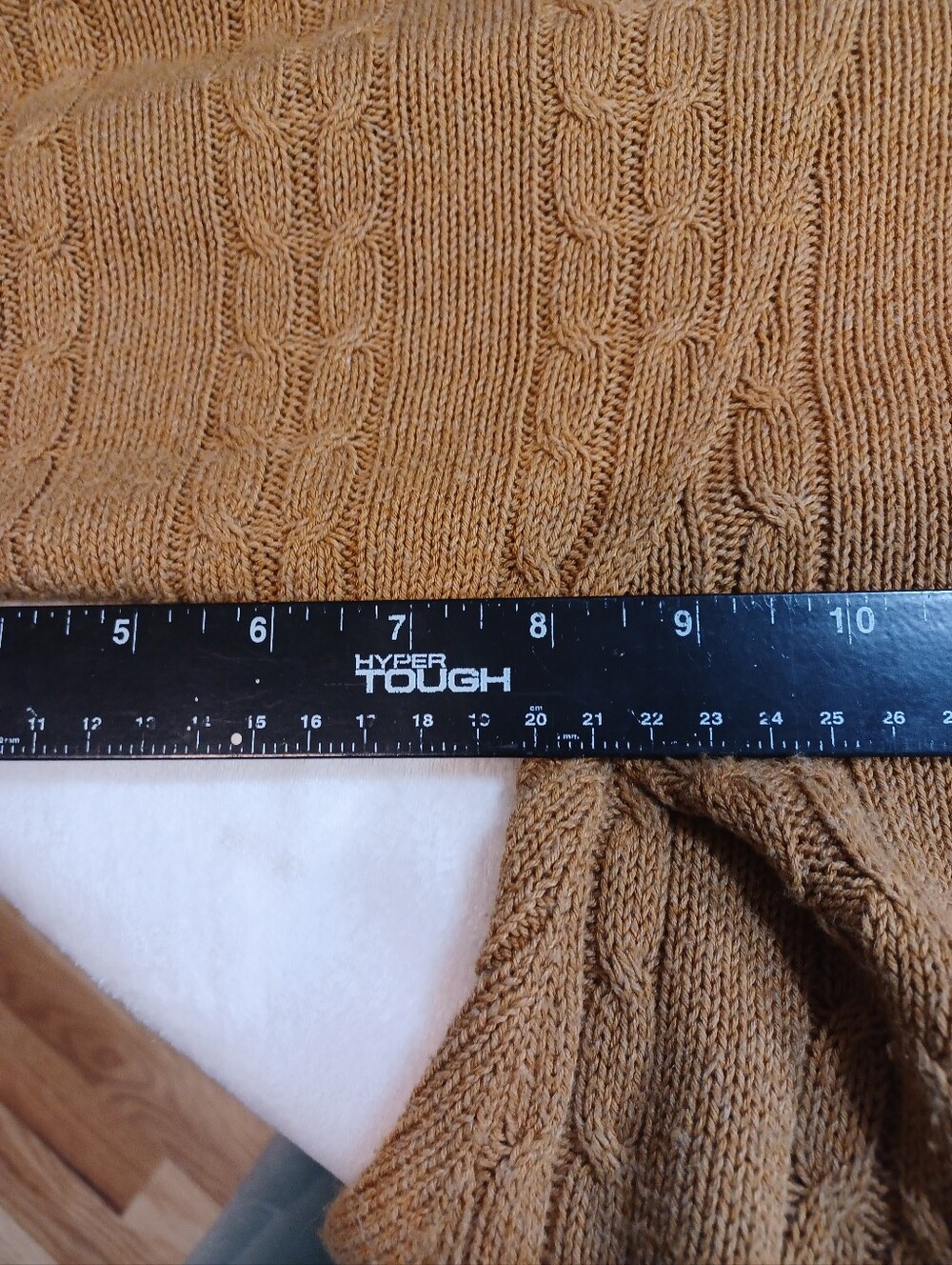 title j.jill camel cable knit open front cardigan xl long textured sweater - Picture 9 of 12